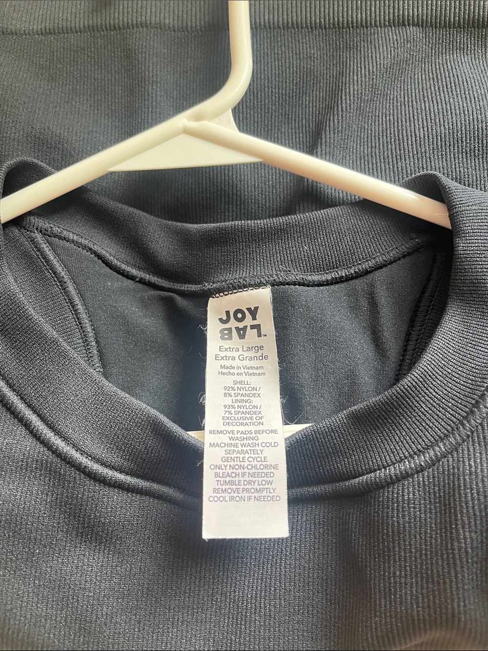 JoyLab Long Line RibbedPadded Top Size Extra Large - Picture 3 of 3